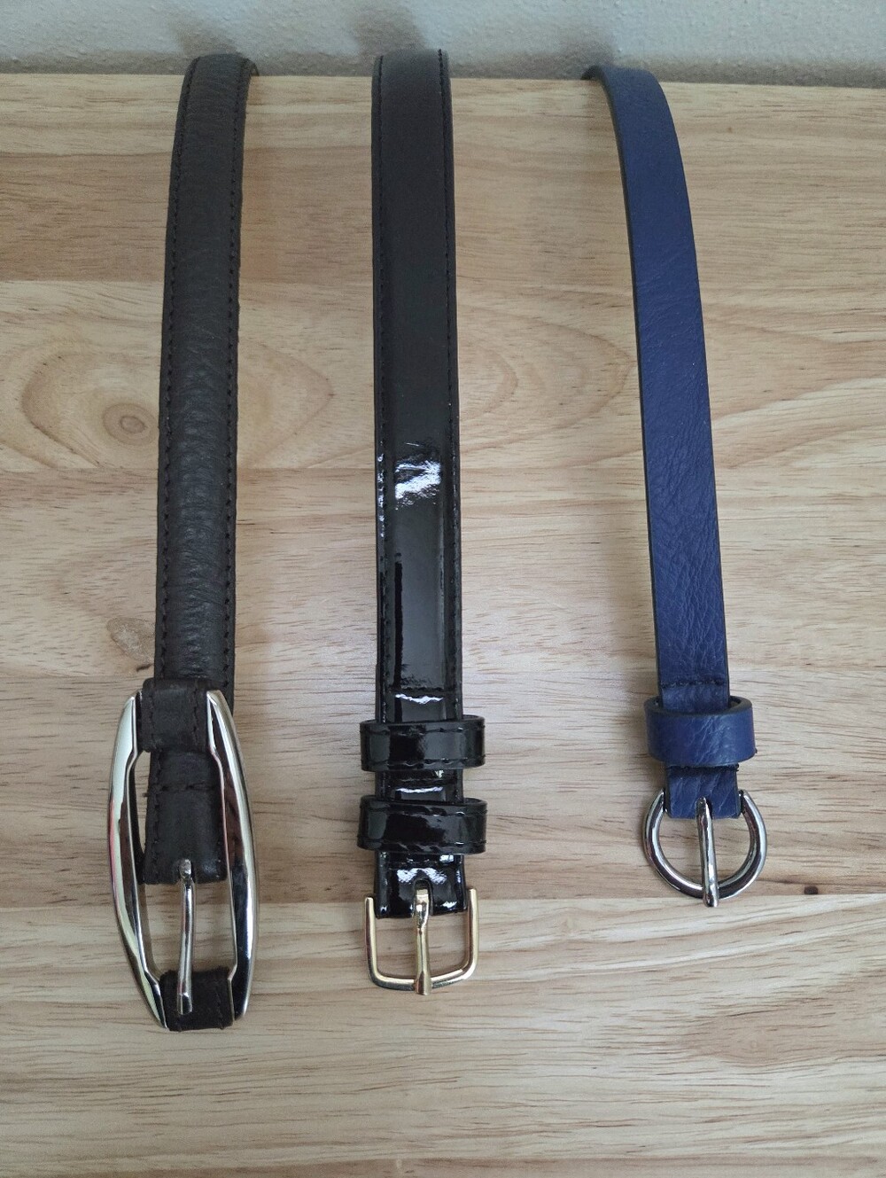 3 Leather Skinny Belts